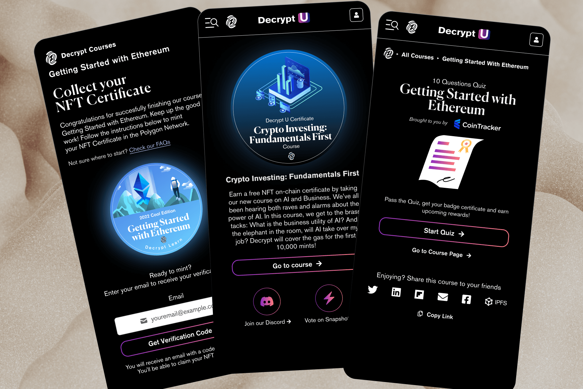 Built Decrypt's education platform from scratch.