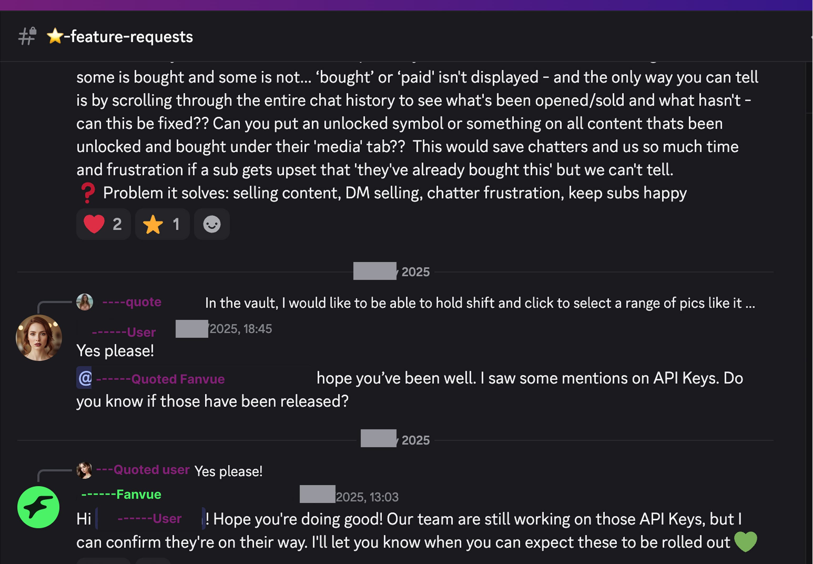 Even Fanvue staff couldn't give a timeline.