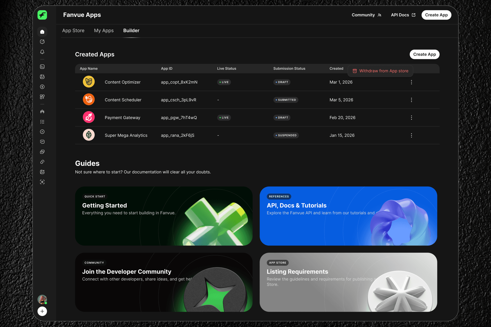 Fanvue's App Store from 0 to 1